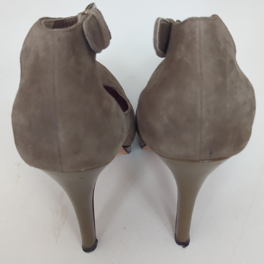Cole Haan Marisa Nike Air Platform Suede Heels Ten Rounded Toe Size 9.5 B - Picture 11 of 13
